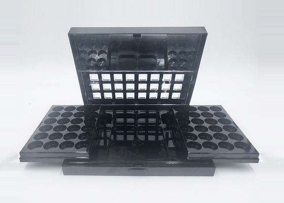 อายแชโดว์แบบพาเลทเปล่าแบบกำหนดเองสีดำแบบหลายกริด 3 ชั้นที่ออกแบบมา