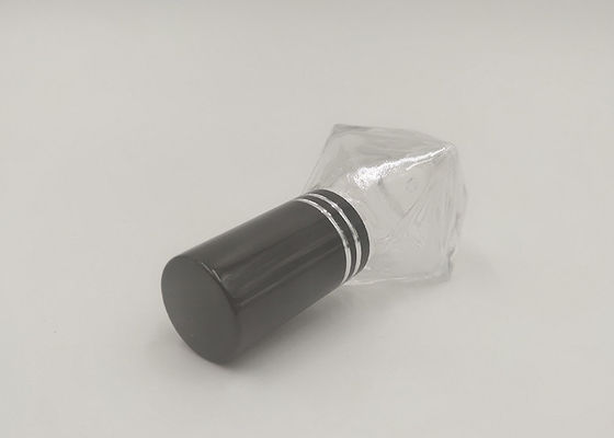 5ml 10ml ขวดยาทาเล็บสีดำฝาแปรง