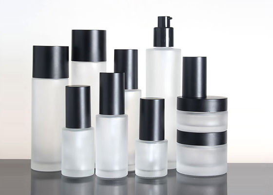 Frosted Lotion Pump 500ml การพิมพ์ฉลากขวดแก้วเครื่องสำอาง