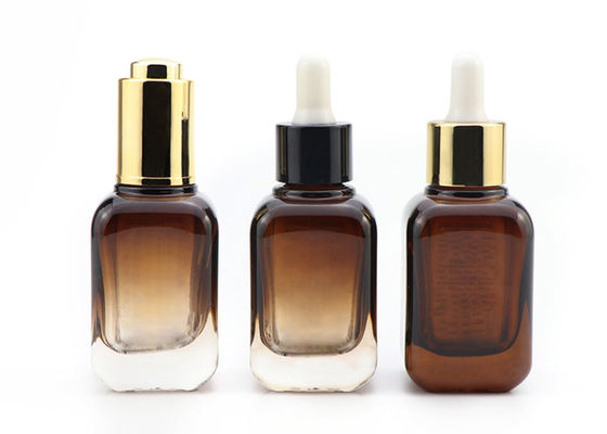ขวดเครื่องสำอาง Amber Square Glass 30ml สำหรับเซรั่มน้ำมันหอมระเหย