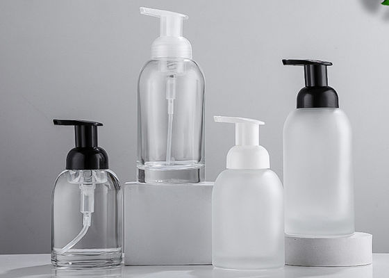 250ml 375ml แก้วสบู่เครื่องสำอางขวดปั๊มโฟมรีไซเคิล