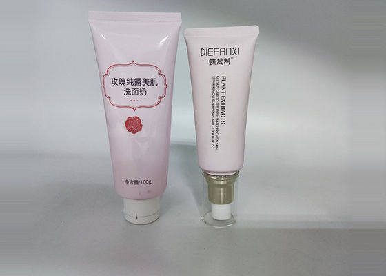 หลอดเครื่องสำอางพลาสติกสีกำหนดเอง 100 มล. พร้อมปั๊มโลชั่น