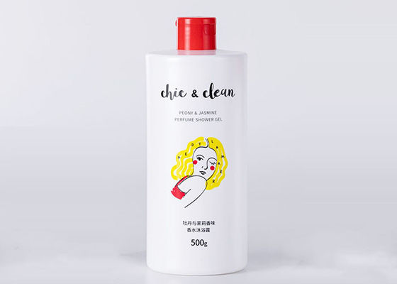 ขวดเครื่องสำอางพลาสติกล้างมือขนาด 500 มล. สีขาวใสพร้อมปั๊ม